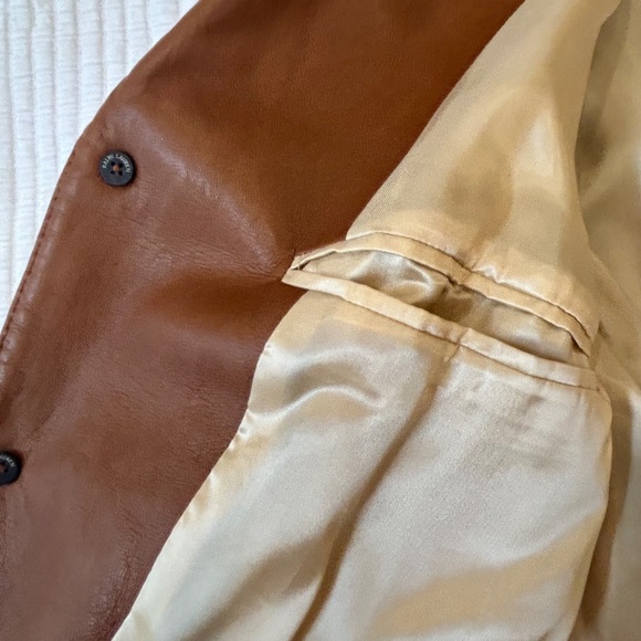 Polo Ralph Lauren Men's Luxury Leather Sport Coat/Blazer - Saddle Brown - XL - Picture 5 of 13